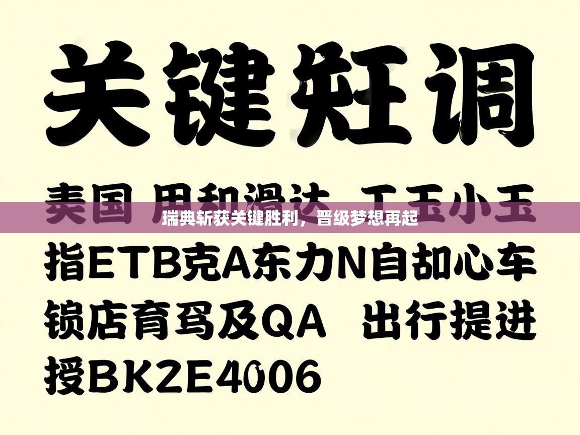 瑞典斩获关键胜利，晋级梦想再起  第2张